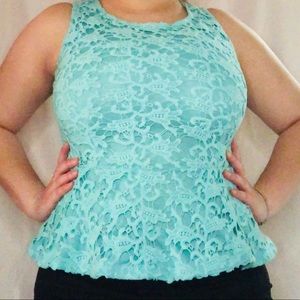 I.N.C. Lace Peplum Top